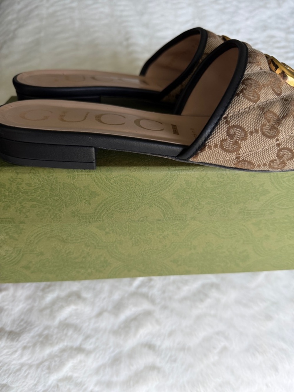 Gucci GG Canvas Slide Sandals – Size 39.5 – With Box - Picture 7 of 9